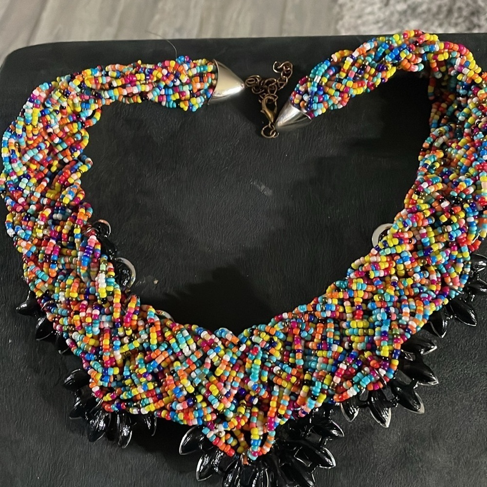 Nabroj bling chunky braided bead necklace - Picture 6 of 6